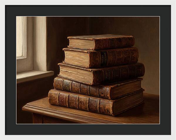 Stacked Antique Books