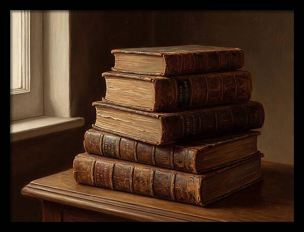 Stacked Antique Books
