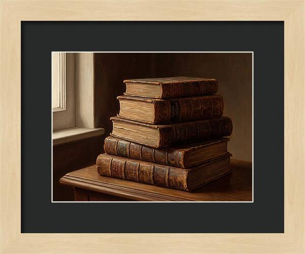 Stacked Antique Books