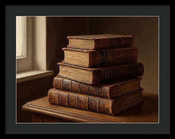 Stacked Antique Books