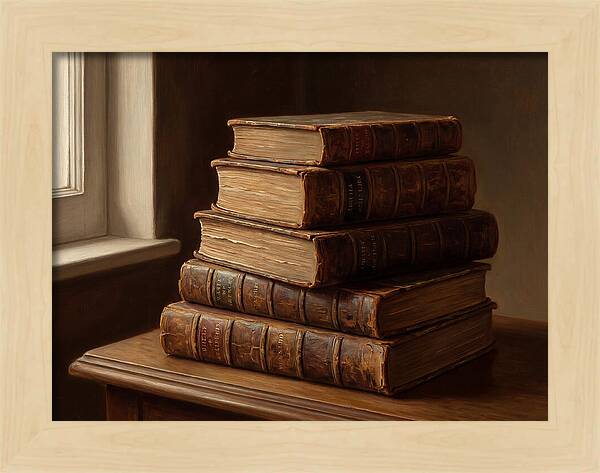 Stacked Antique Books