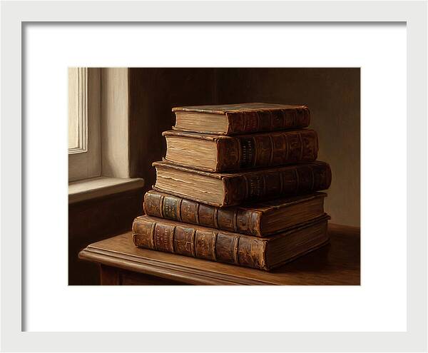 Stacked Antique Books