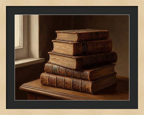 Stacked Antique Books