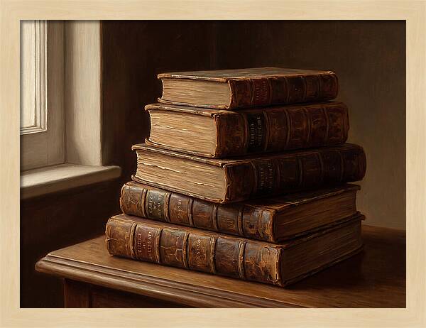 Stacked Antique Books