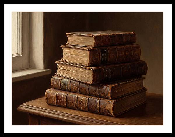 Stacked Antique Books
