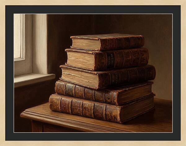 Stacked Antique Books