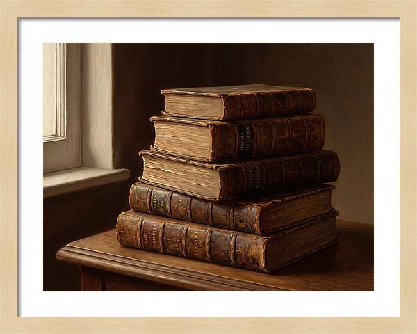 Stacked Antique Books
