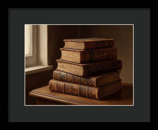 Stacked Antique Books