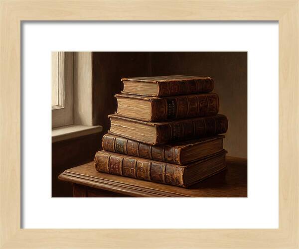 Stacked Antique Books