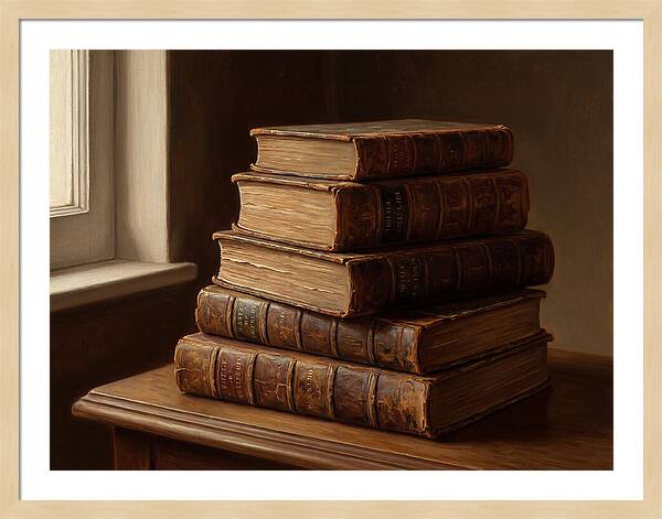 Stacked Antique Books