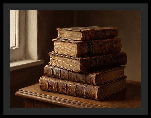 Stacked Antique Books