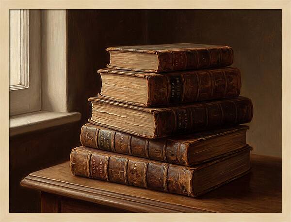 Stacked Antique Books
