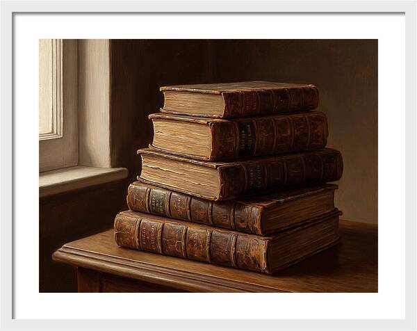 Stacked Antique Books