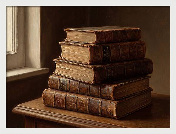 Stacked Antique Books