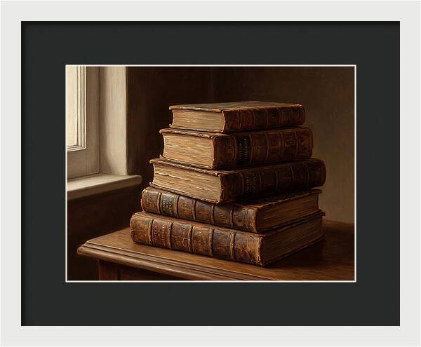 Stacked Antique Books