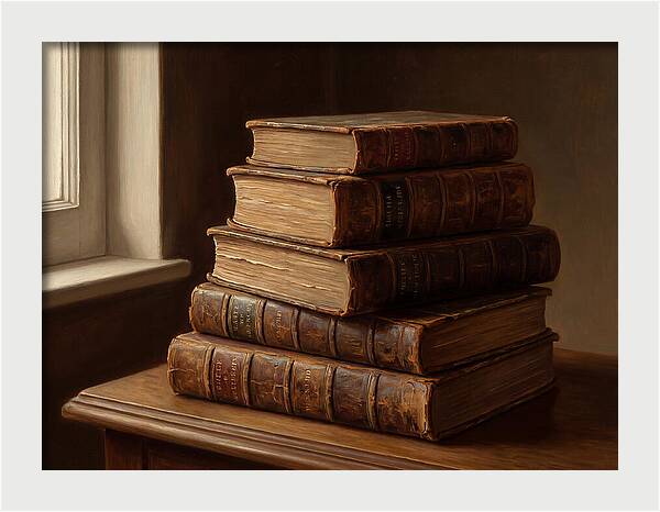 Stacked Antique Books