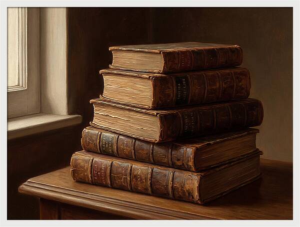 Stacked Antique Books