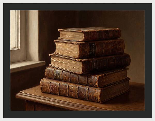 Stacked Antique Books