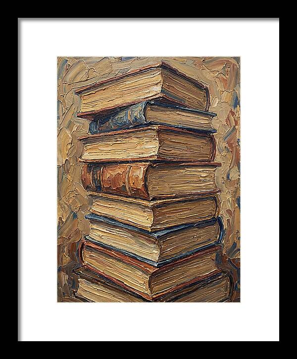 Stacked Books In Texture
