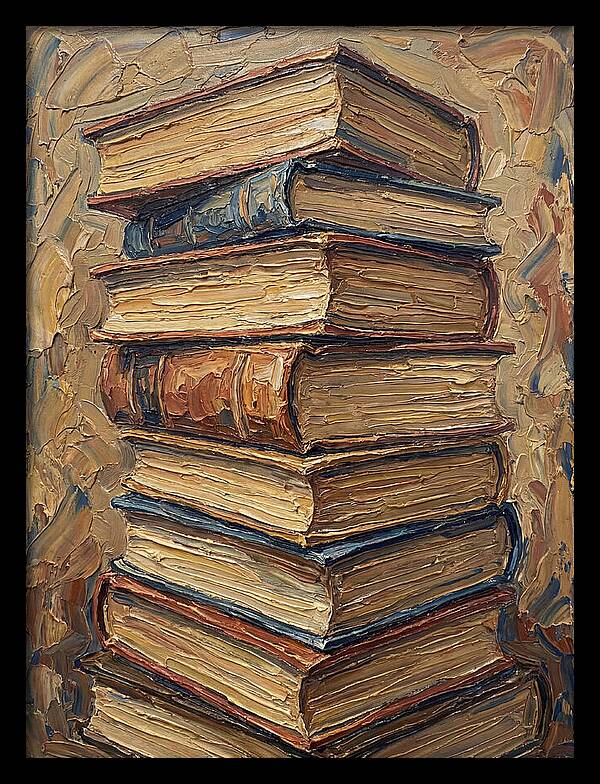 Stacked Books In Texture
