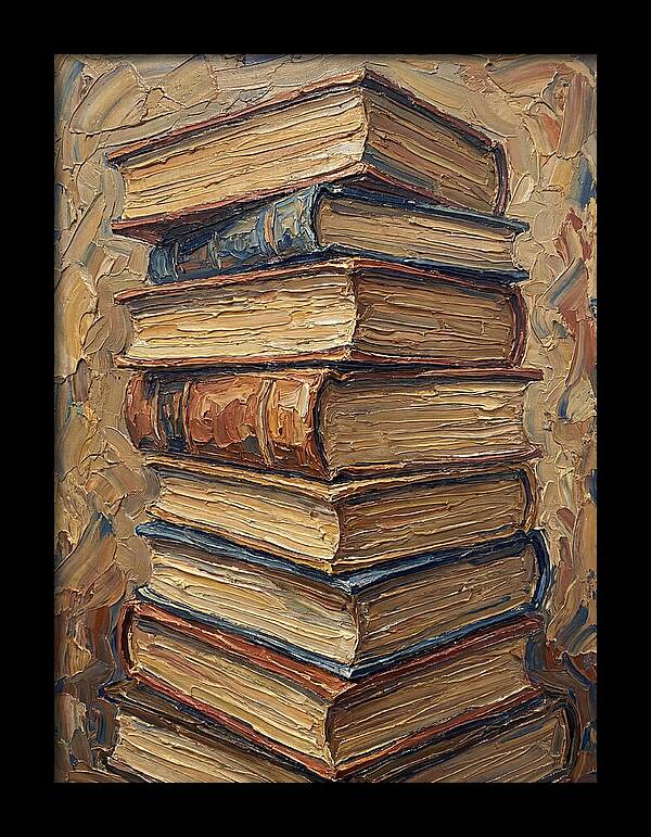 Stacked Books In Texture