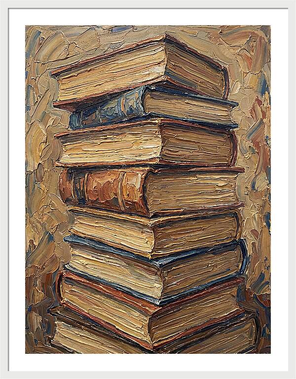 Stacked Books In Texture