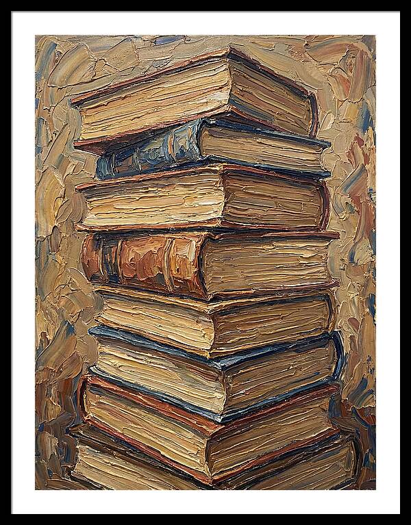 Stacked Books In Texture