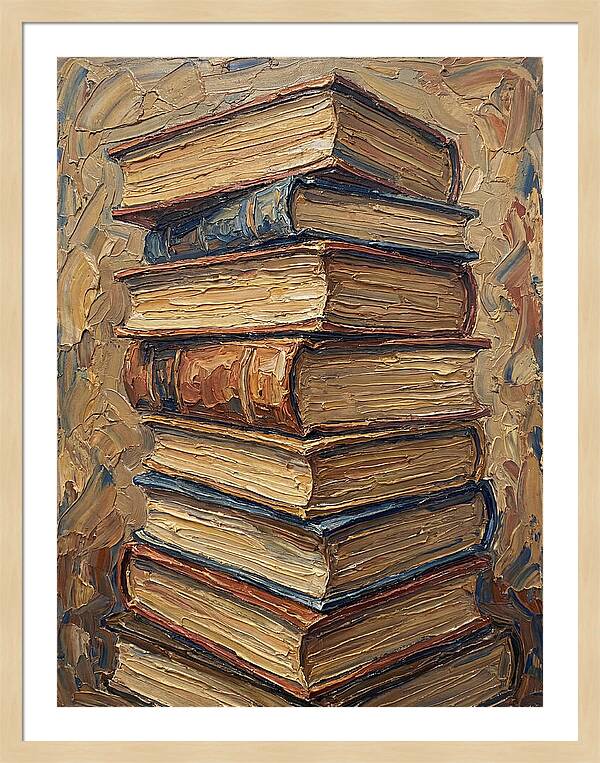 Stacked Books In Texture