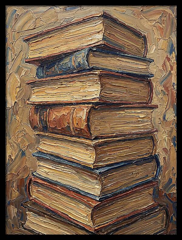 Stacked Books In Texture