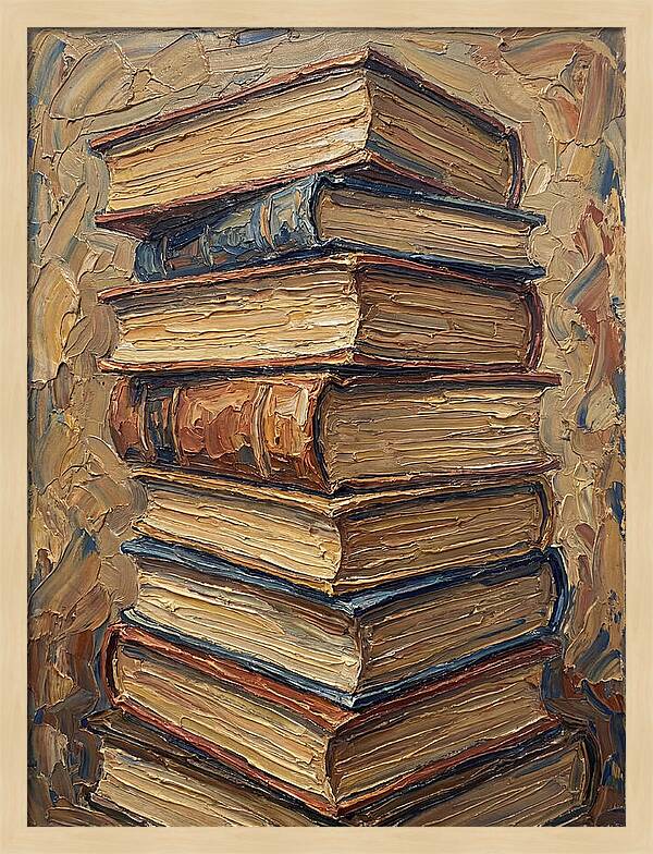 Stacked Books In Texture