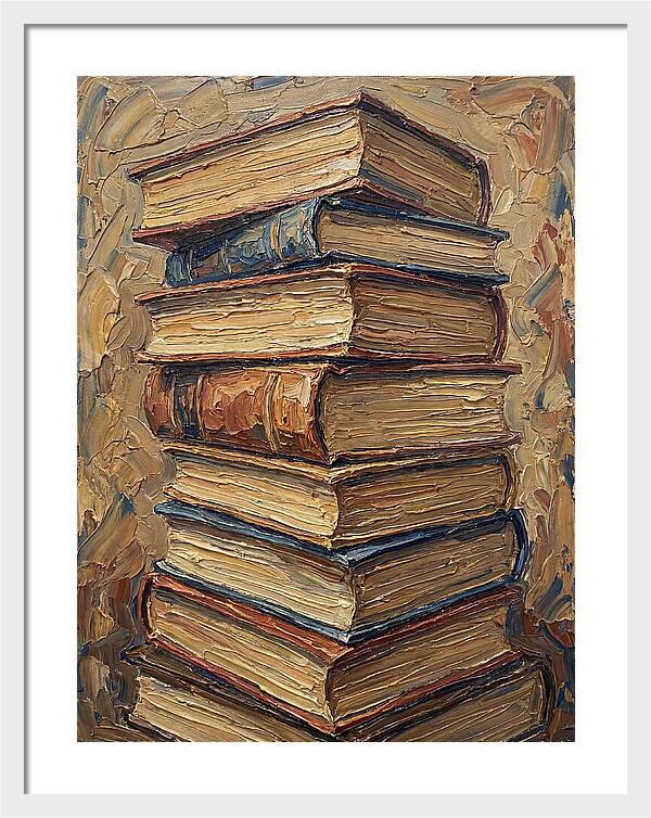 Stacked Books In Texture