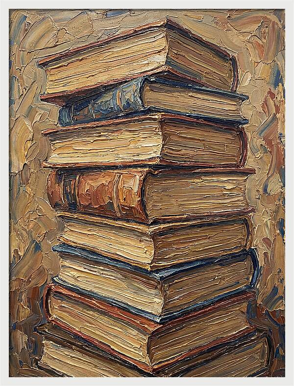 Stacked Books In Texture