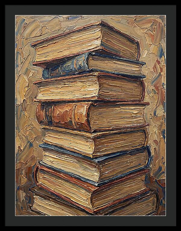 Stacked Books In Texture