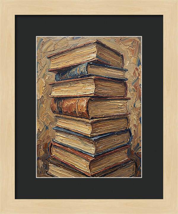 Stacked Books In Texture