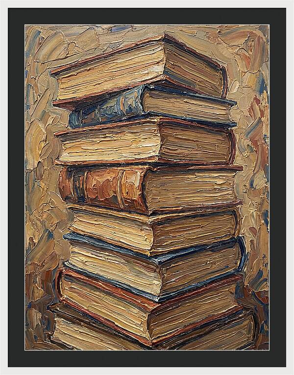 Stacked Books In Texture