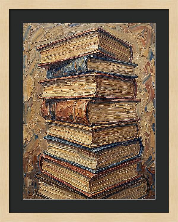 Stacked Books In Texture