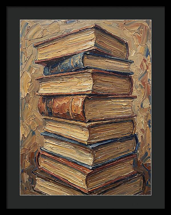 Stacked Books In Texture