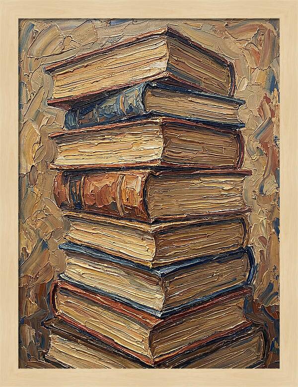 Stacked Books In Texture