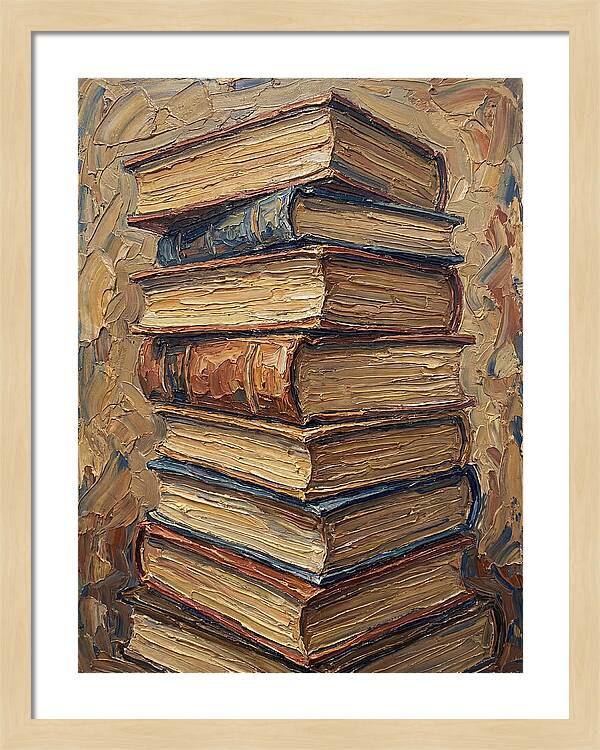 Stacked Books In Texture