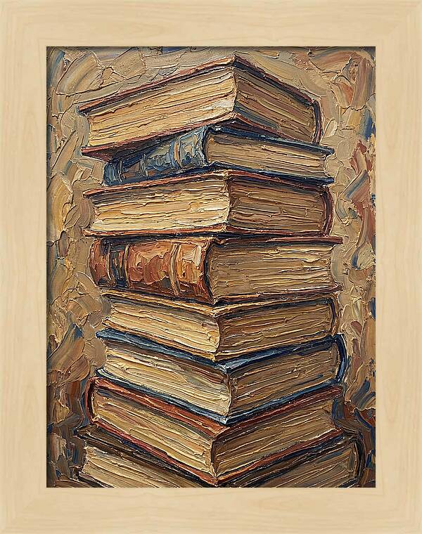 Stacked Books In Texture