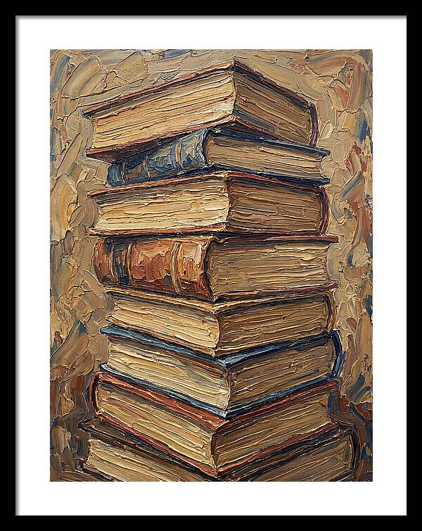 Stacked Books In Texture