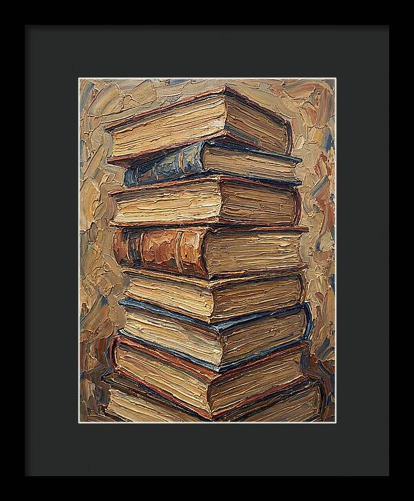 Stacked Books In Texture