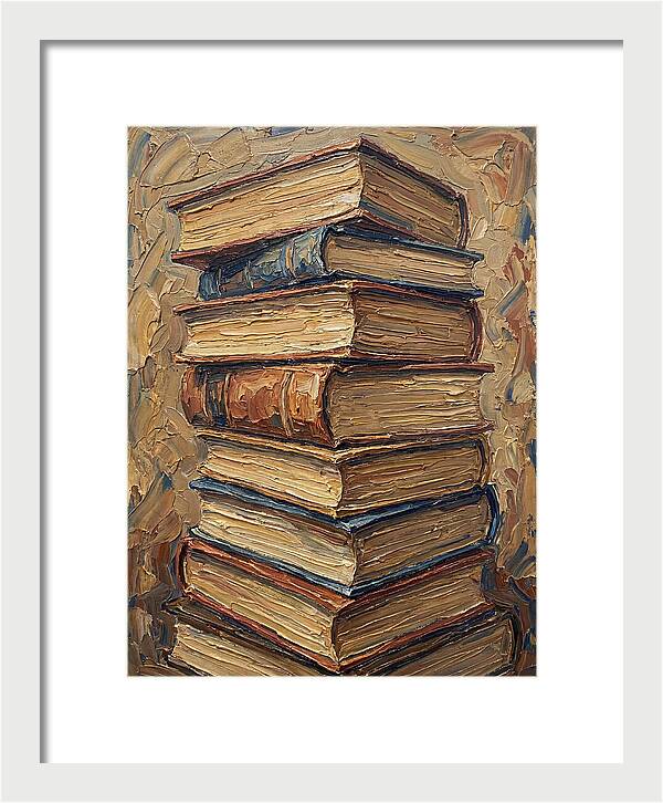 Stacked Books In Texture