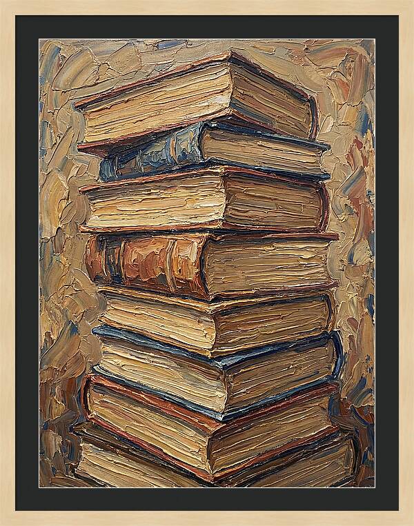 Stacked Books In Texture