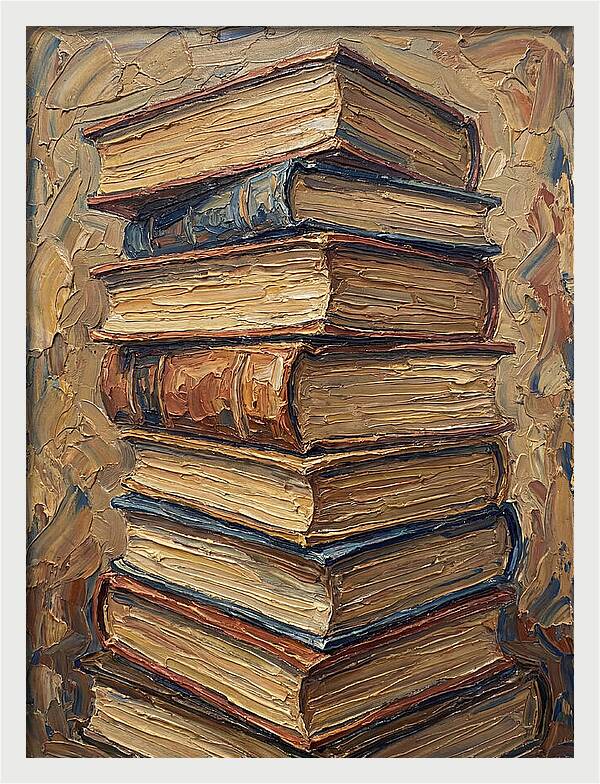 Stacked Books In Texture