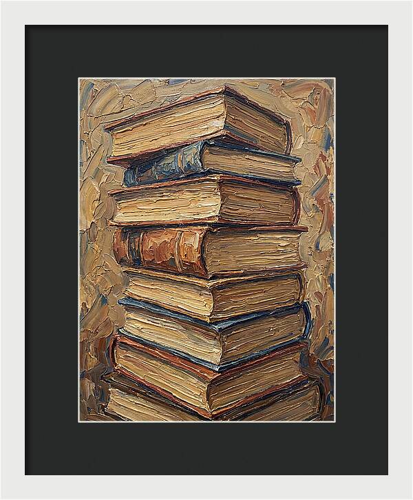 Stacked Books In Texture