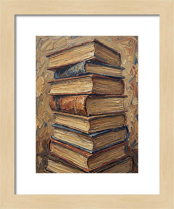 Stacked Books In Texture