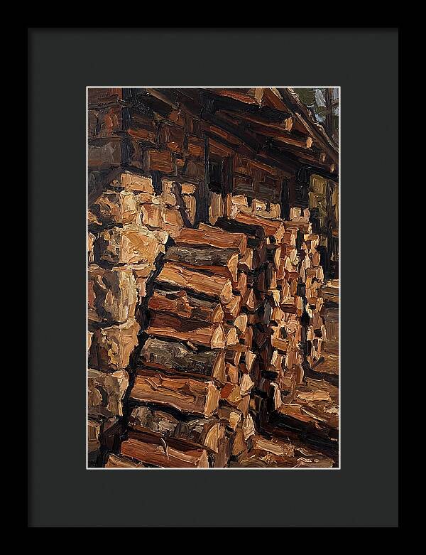 Stacked Firewood Beside Cabin Wall