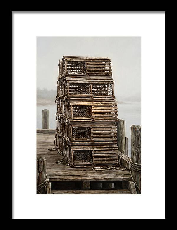 Stacked Wooden Lobster Traps