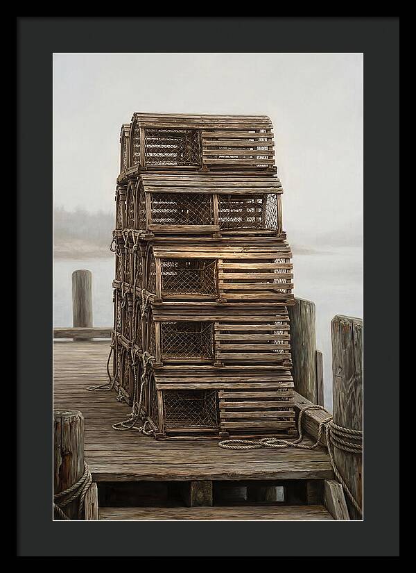 Stacked Wooden Lobster Traps